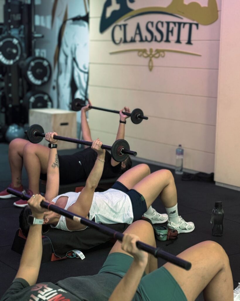 Group barbell class at ClassFit Vilamoura